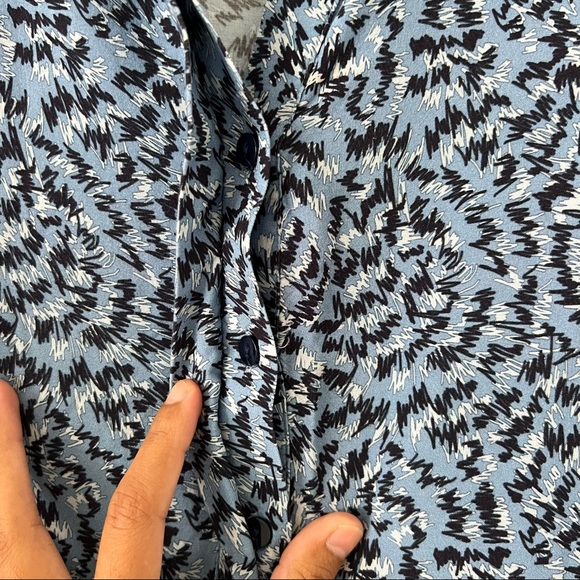 Zara blue printed midi tiered long sleeve dress blogger fav size small - Picture 3 of 8